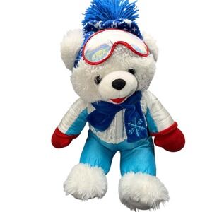 Snowflake Teddy Bear Winter Snowsuit Hat Scarf Goggles Plush Toy 2022 Large 20"